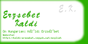 erzsebet kaldi business card